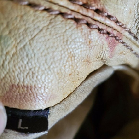 Andrew Marc leather coat safari Cowboy western rustic Large brown tan beige dyed - Picture 5 of 6